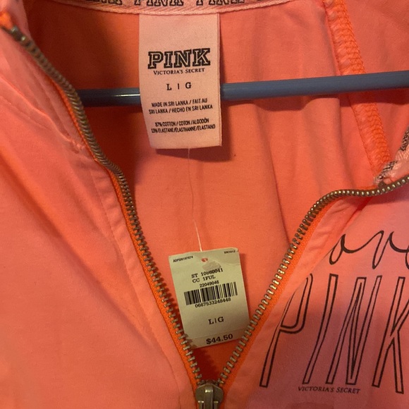 Size large womens pink Victoria secret quarter zip shirt - Picture 3 of 7